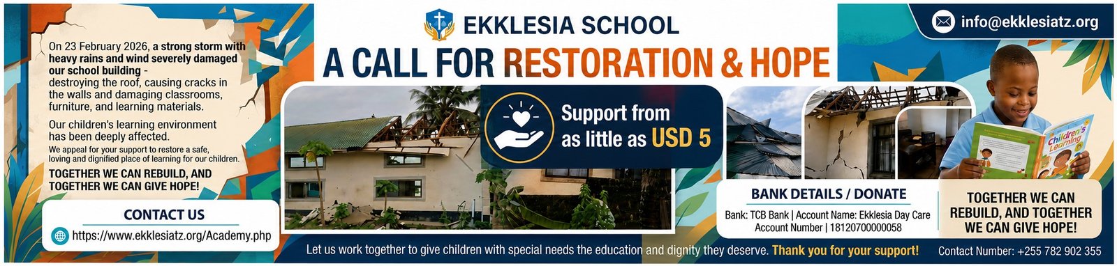 Ekklesia School Storm Damage - Urgent Appeal